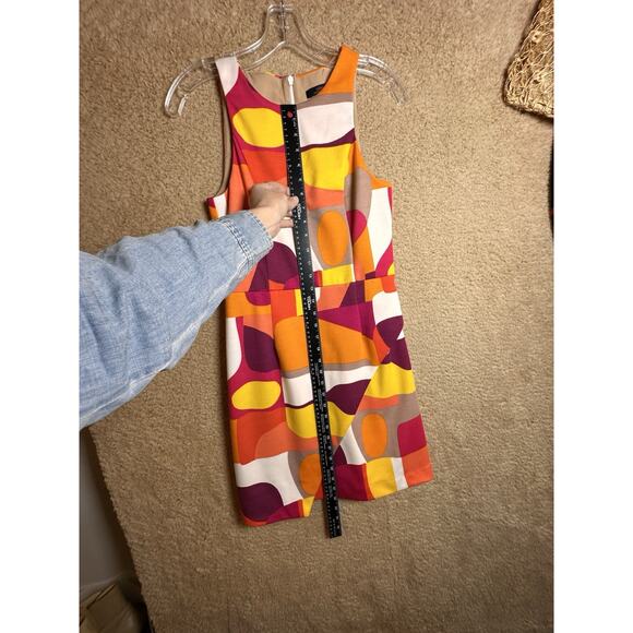 Trina Turk Mini Dress Women Yellow Orange Mod Sleeveless Sz 2 Scooby Doo Costume - Picture 9 of 15